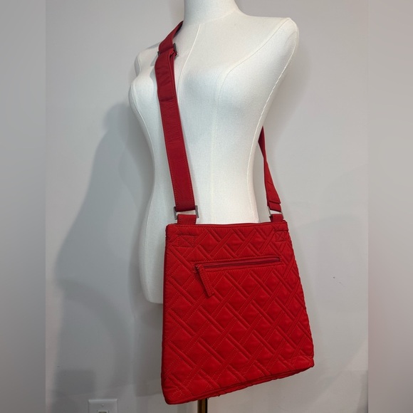 Vera Bradley Microfiber Large Hipster Crossbody Bag Red Purse Retired Patterns - Picture 3 of 11